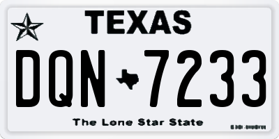 TX license plate DQN7233