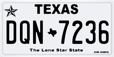 TX license plate DQN7236