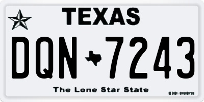 TX license plate DQN7243