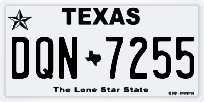 TX license plate DQN7255