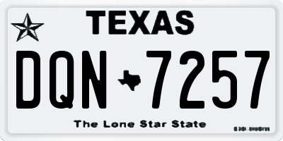 TX license plate DQN7257