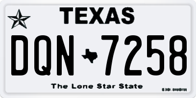 TX license plate DQN7258