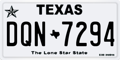 TX license plate DQN7294