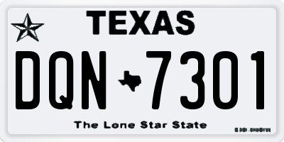 TX license plate DQN7301
