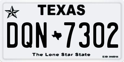 TX license plate DQN7302