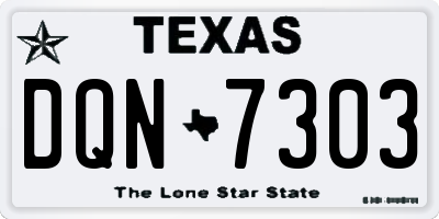 TX license plate DQN7303