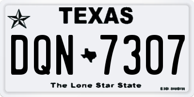 TX license plate DQN7307