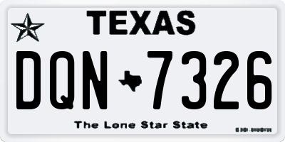 TX license plate DQN7326