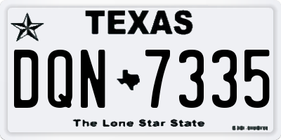 TX license plate DQN7335