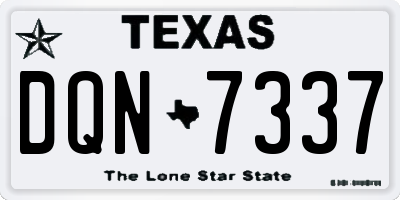 TX license plate DQN7337