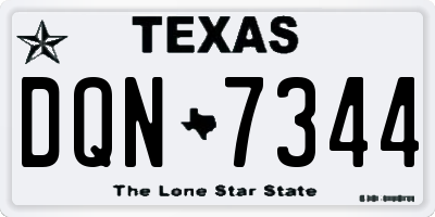 TX license plate DQN7344