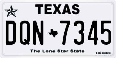 TX license plate DQN7345