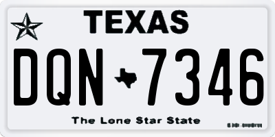 TX license plate DQN7346