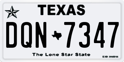 TX license plate DQN7347