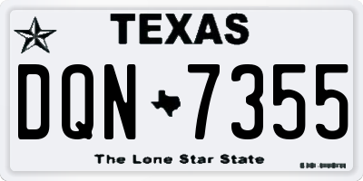 TX license plate DQN7355