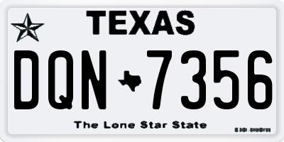 TX license plate DQN7356
