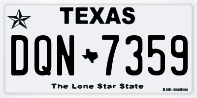 TX license plate DQN7359