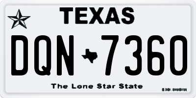 TX license plate DQN7360