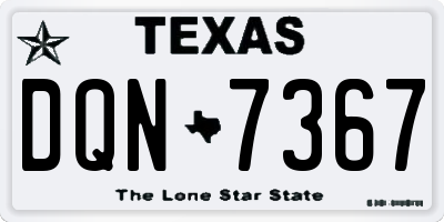 TX license plate DQN7367