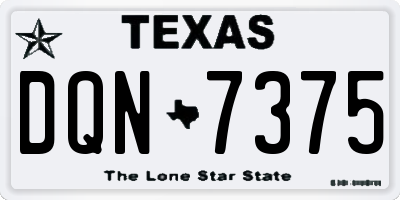 TX license plate DQN7375