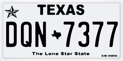 TX license plate DQN7377