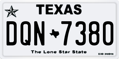 TX license plate DQN7380