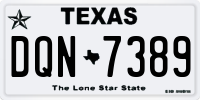 TX license plate DQN7389