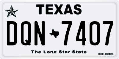 TX license plate DQN7407