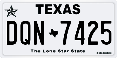 TX license plate DQN7425