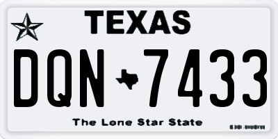 TX license plate DQN7433