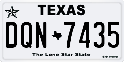 TX license plate DQN7435