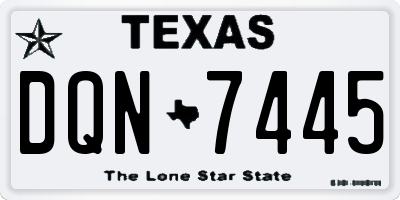 TX license plate DQN7445