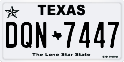 TX license plate DQN7447