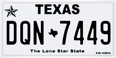 TX license plate DQN7449