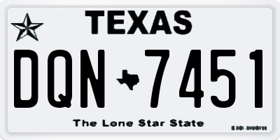 TX license plate DQN7451