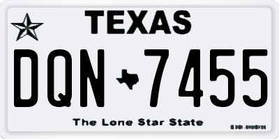TX license plate DQN7455