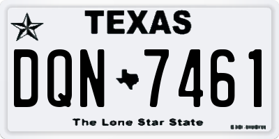 TX license plate DQN7461