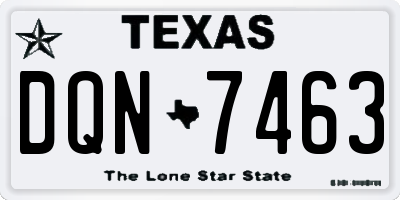 TX license plate DQN7463