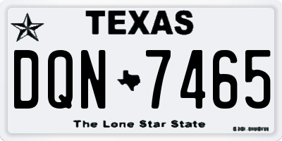 TX license plate DQN7465