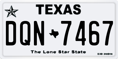 TX license plate DQN7467