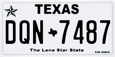 TX license plate DQN7487