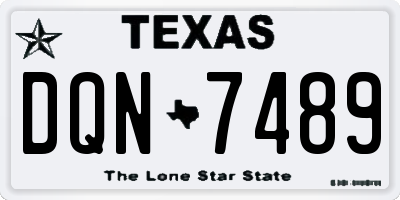 TX license plate DQN7489