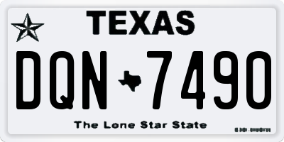 TX license plate DQN7490
