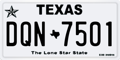 TX license plate DQN7501