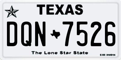 TX license plate DQN7526