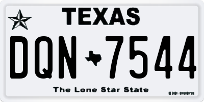 TX license plate DQN7544