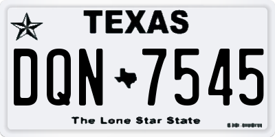 TX license plate DQN7545