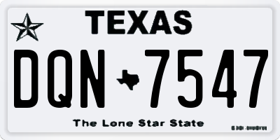 TX license plate DQN7547