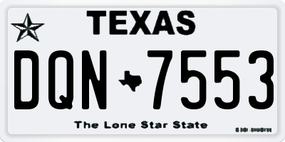 TX license plate DQN7553