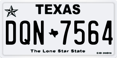 TX license plate DQN7564